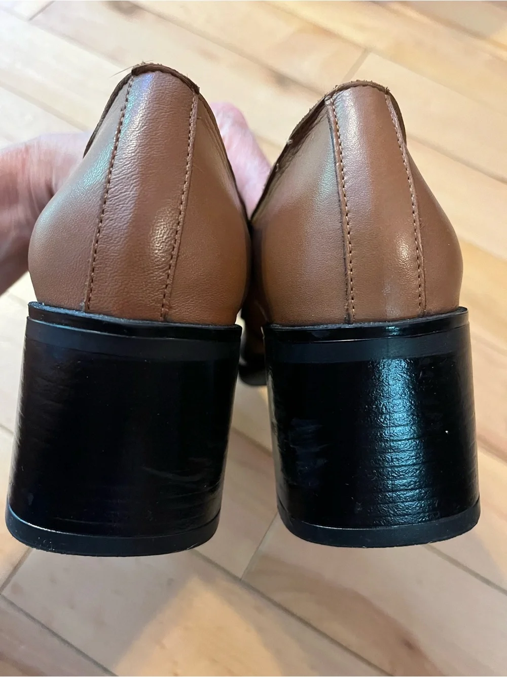 Bueno Ruth Pump Brown Leather Block Heel Loafer size 39 - Picture 5 of 8